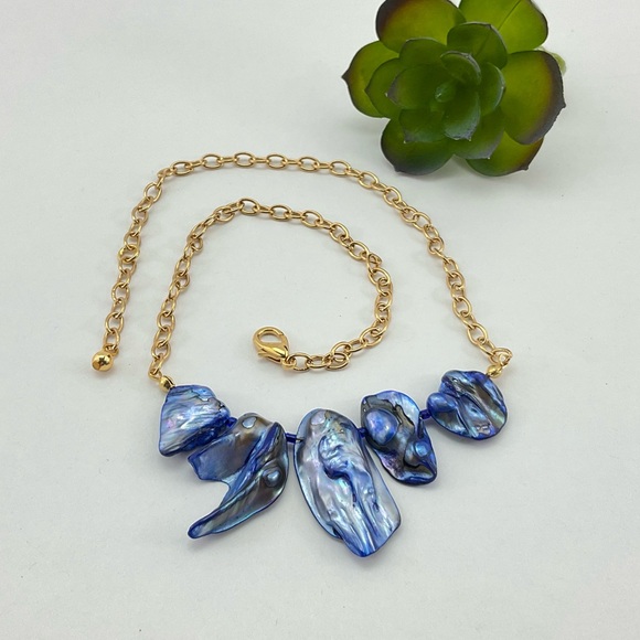 New Baroque Pearl Necklace, Handmade, Double-Triple Stick Pearls, Gold Plate - Picture 4 of 12